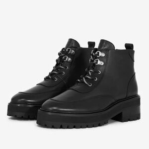 The Kooples - Flat Leather Boots in Ranger Style (Size 39)